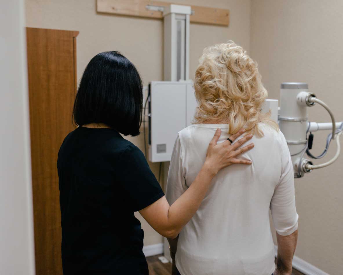 Photo of a woman getting a medical test